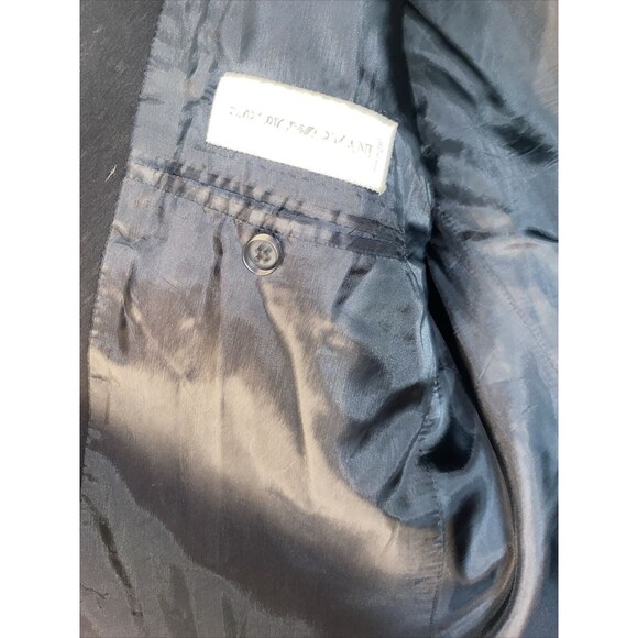 Vintage Mens EMPORIO ARMANI Coat Jacket Pea Trench Wool Black 3 Button - Picture 10 of 11